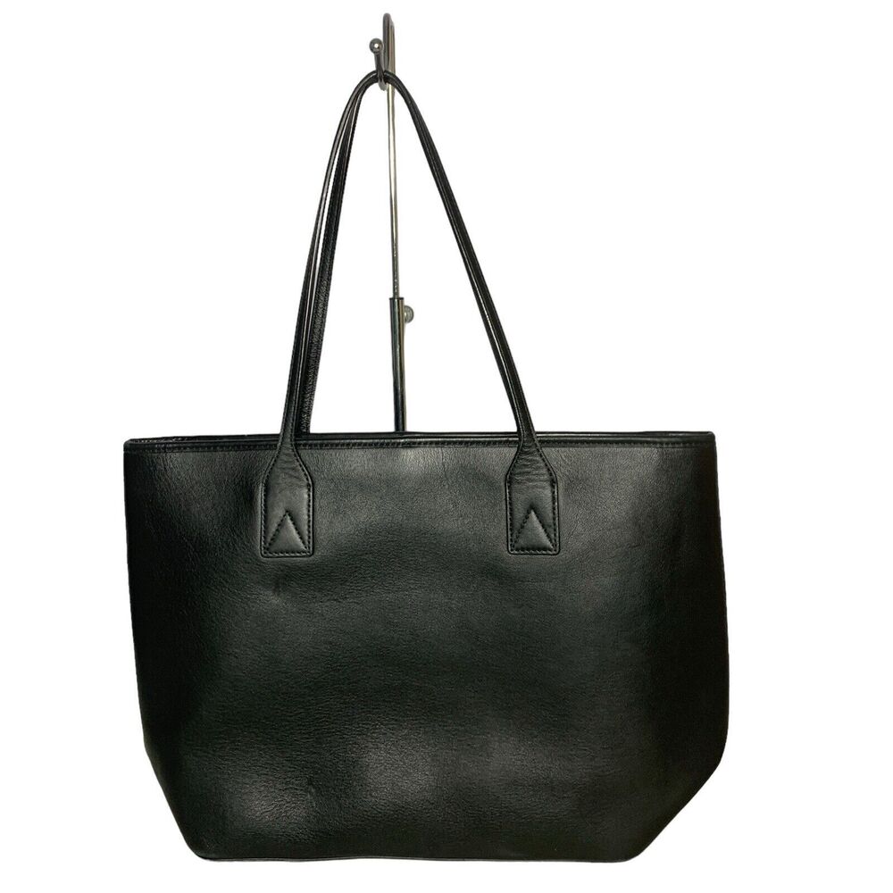 Aritzia Auxiliary Black Leather Tote Bag Purse Carry All + Coin Purse EUC - Picture 4 of 16